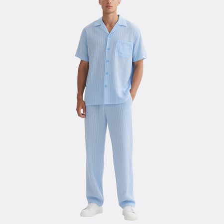 light-blue-striped-mens-summer-two-piece-set-short-sleeve-shirt-pant