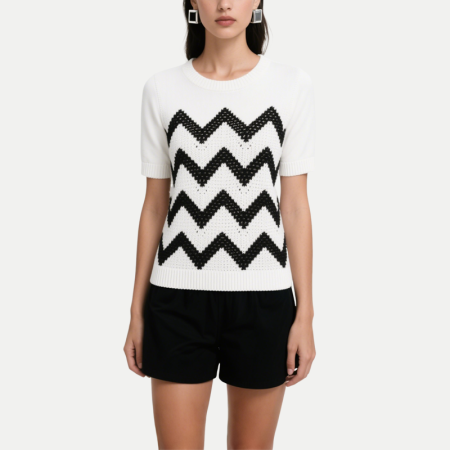 womens-black-and-white-zigzag-short-sleeved