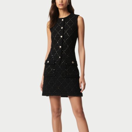 sequin-plaid-slim-exquisite-tweed-dress